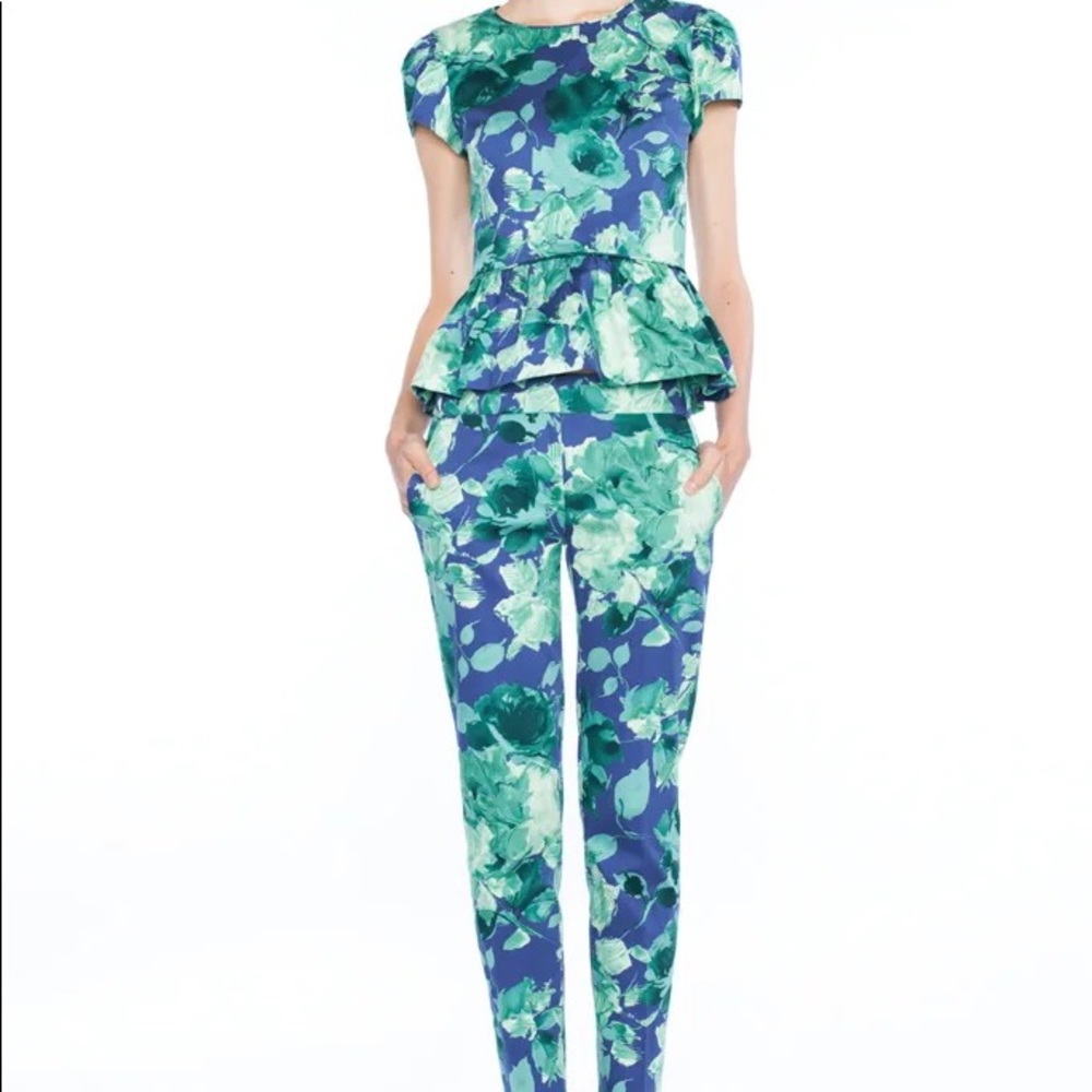 J Crew Collection Cafe Capri Fresco Floral Sateen Chino Pants Size 2